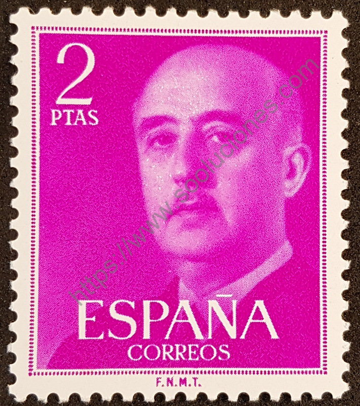 sello españa 1956 franco 2ptas