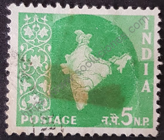 Estampilla de India mapa del país año 1958