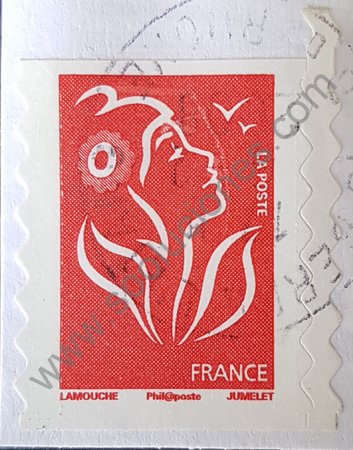 Sello Francia 2006 Marianne Lamouche sin valor color rojo