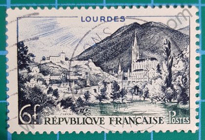 Sellos Francia 1954 Lourdes serie turismo