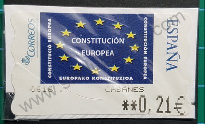 Etiqueta ATM España Constitución Europea 2005