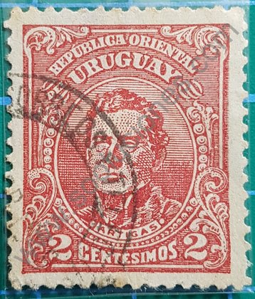 Sello Uruguay 1913 Artigas valor 2 Centésimo