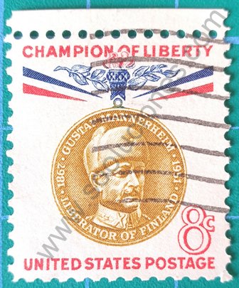 Sello Estados Unidos 1960 Gustav Mannerheim 8c