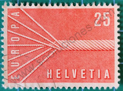 Sello Suiza 1957 Cable siete hilos 25 Ct