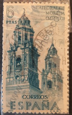 Sello Catedral de Morelia - España 1970