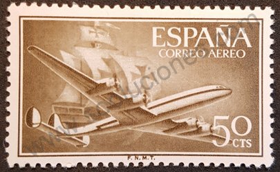 Avión Superconstellation 50 cts - España 1956