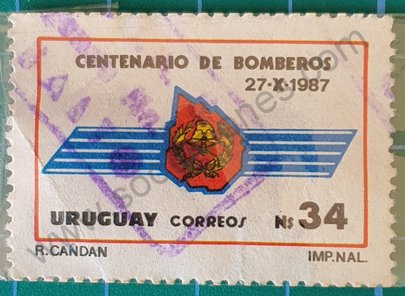 Emblema de Bomberos - Sello Uruguay 1988