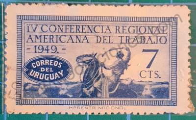 Ficha PDF Descargable sellos Uruguay 1949 IV Conferencia Regional Americana del Trabajo