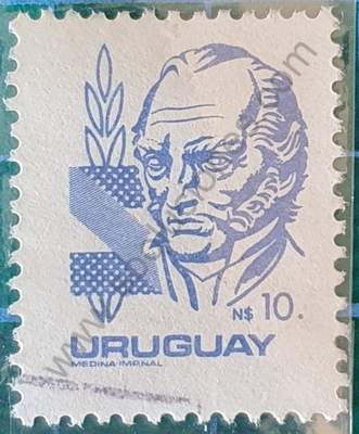 Busto Artigas N$10 - Sello Uruguay 1982