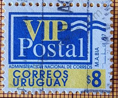 Sello Vip Postal $8 - Uruguay 1996