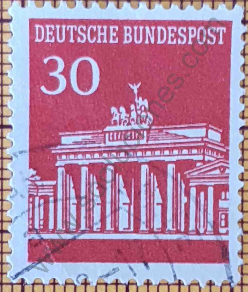 Puerta Brandenburg sello de 30Pf - Alemania año 1966