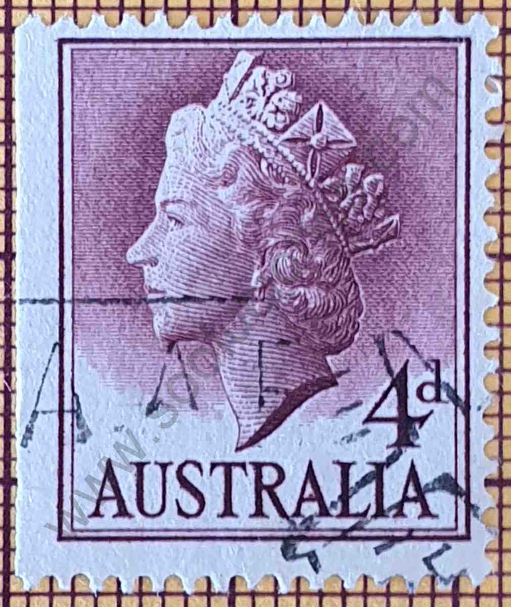 Estampilla Isabel II 4d - Australia 1957