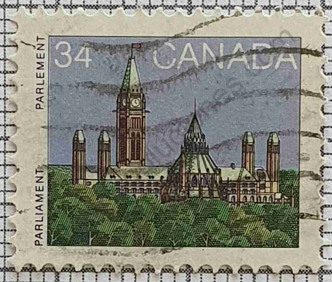 Edificios del Parlamento - Sello de Canadá año 1985