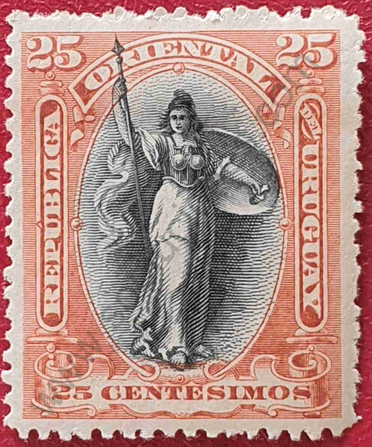 Minerva 20c - Sello de Uruguay 1897