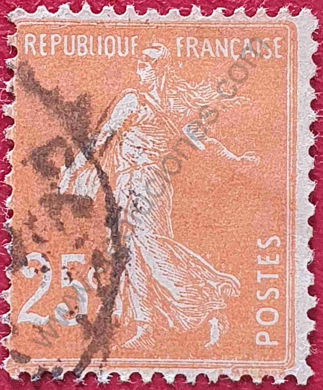 Sello Francia 1927 Sembradora 25c