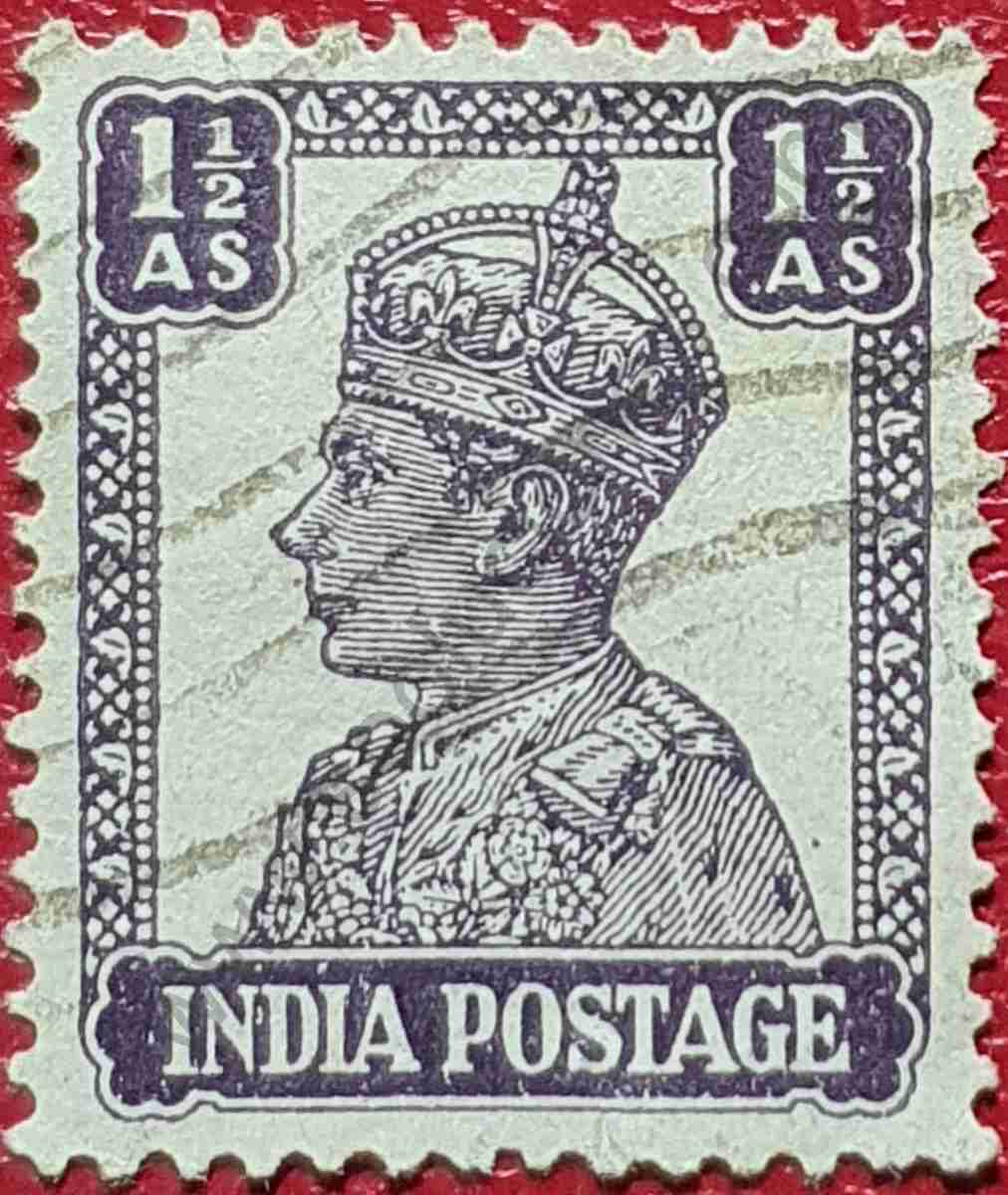 Sello India 1942 - Rey George VI 1 1/2 Anna