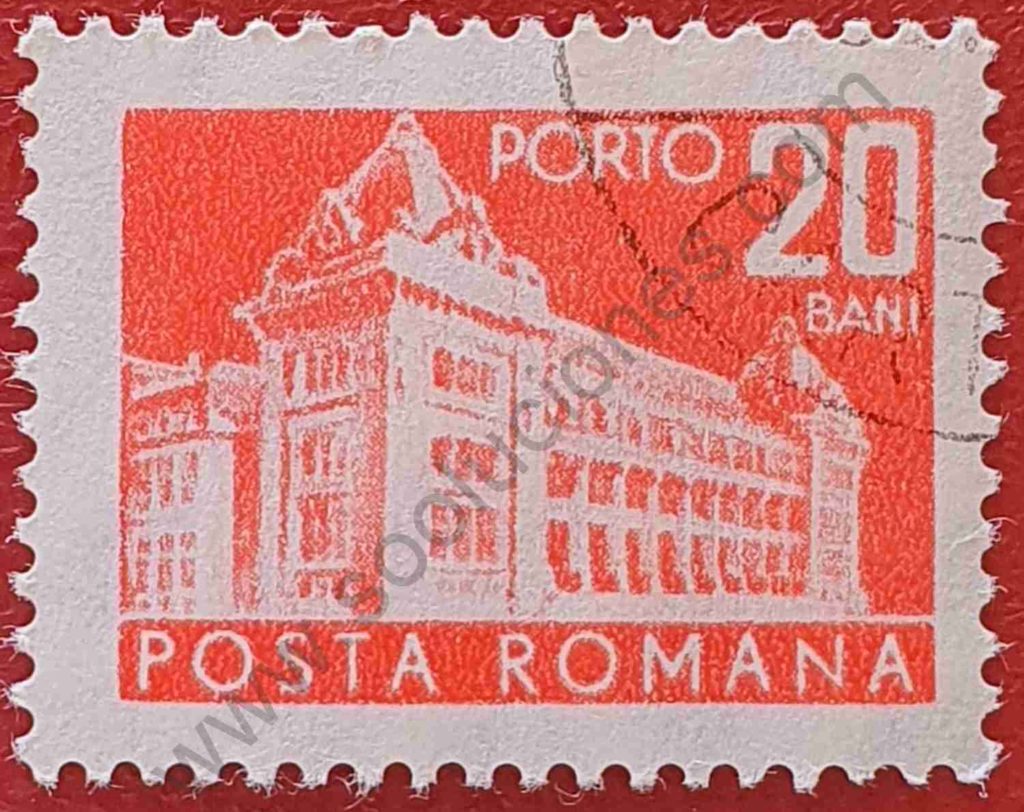 Sello Edificio correos 20 bani - Rumanía 1970