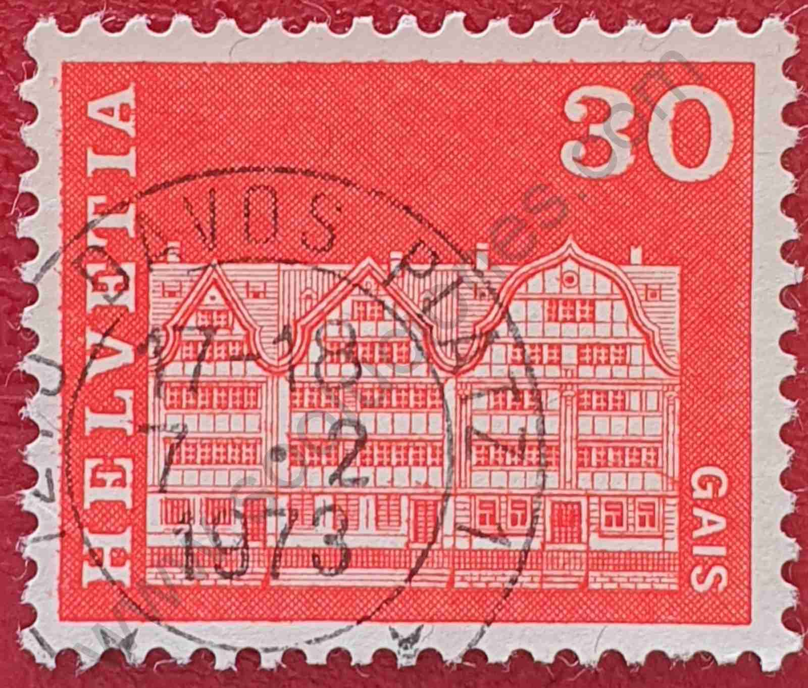 Sello Casas de Gais - Suiza 1968