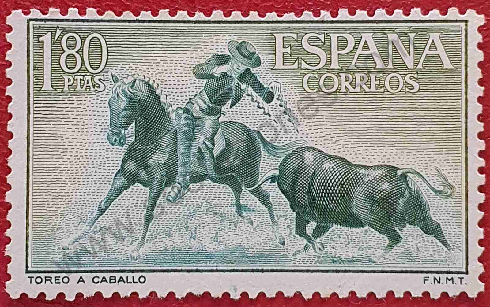 Sello Toreo a caballo - España 1960