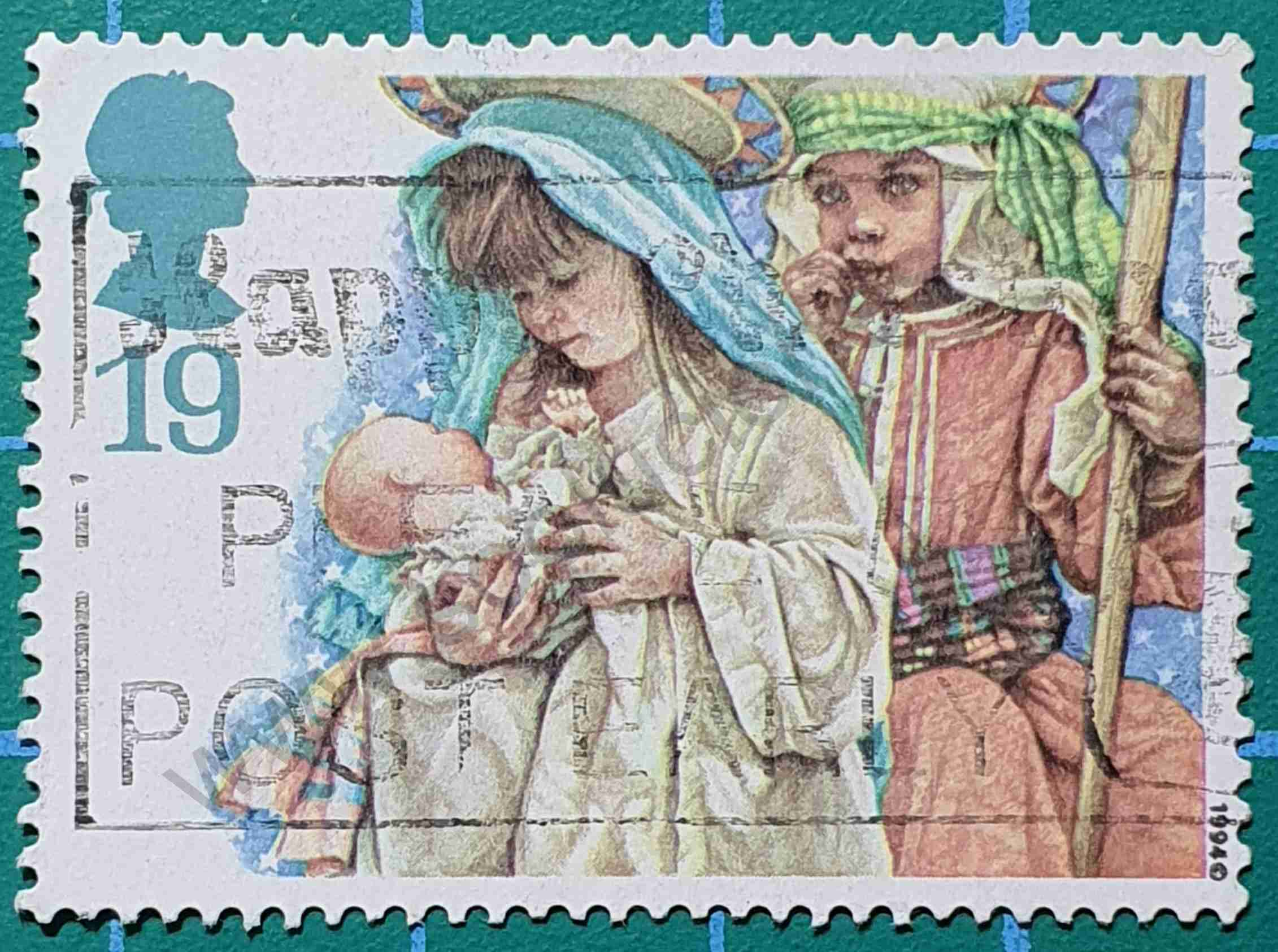 Sello Reino Unido 1994 Michel 1539 Yvert 1784 Niños Maria y José – 19