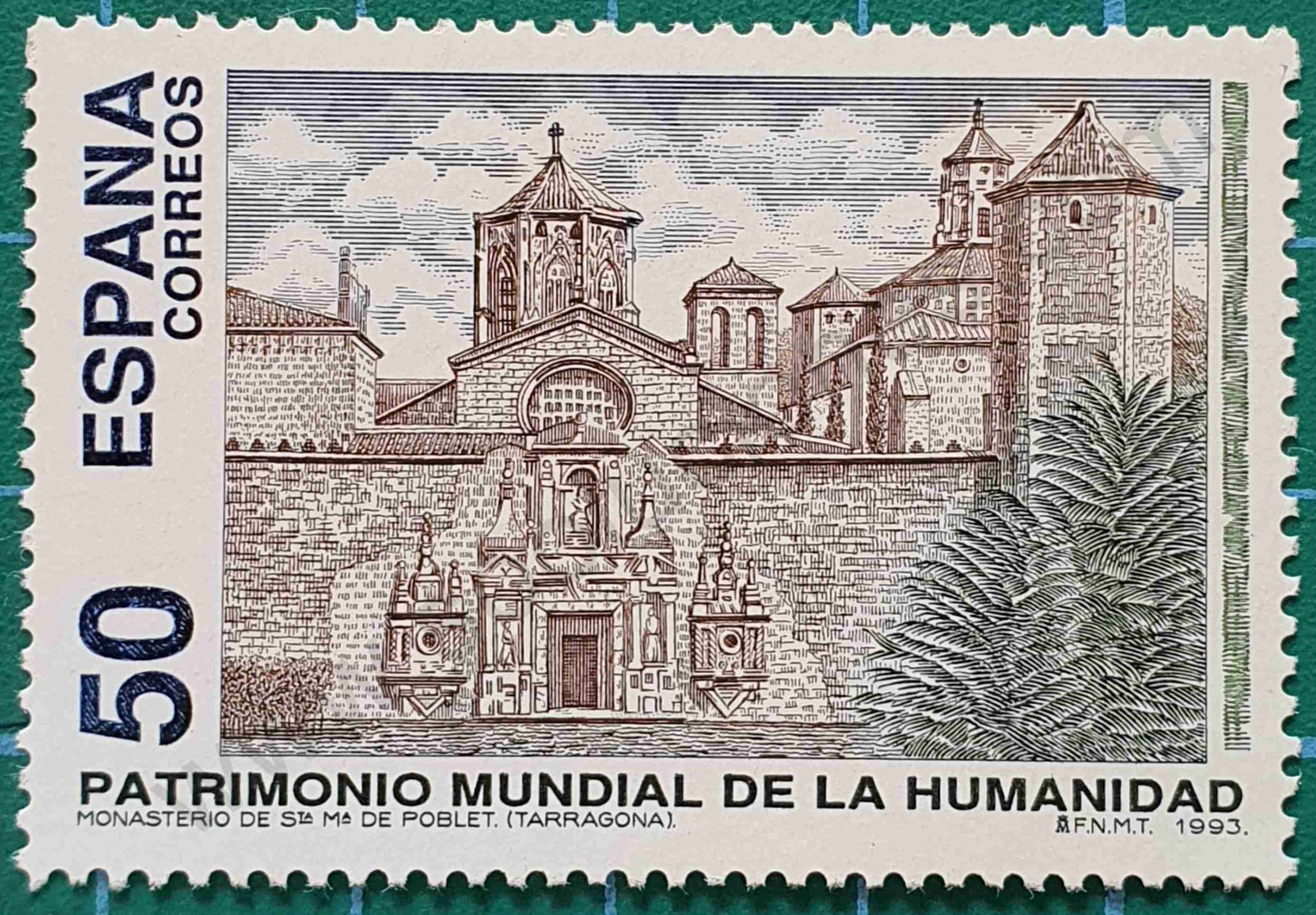 Monasterio de Poblet - sello España 1993