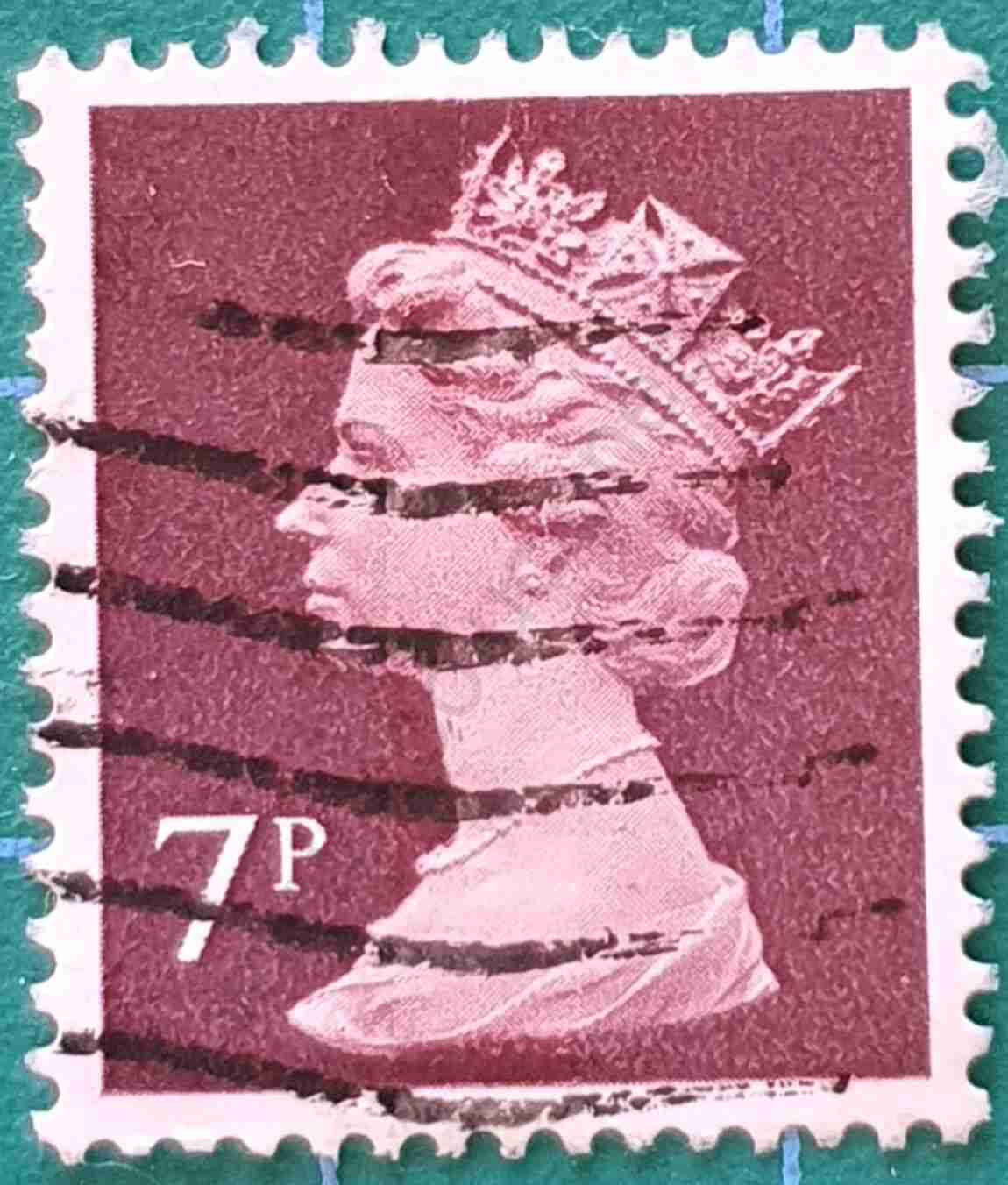 Elizabeth II 7p banda fosforescente izquierda - 1977