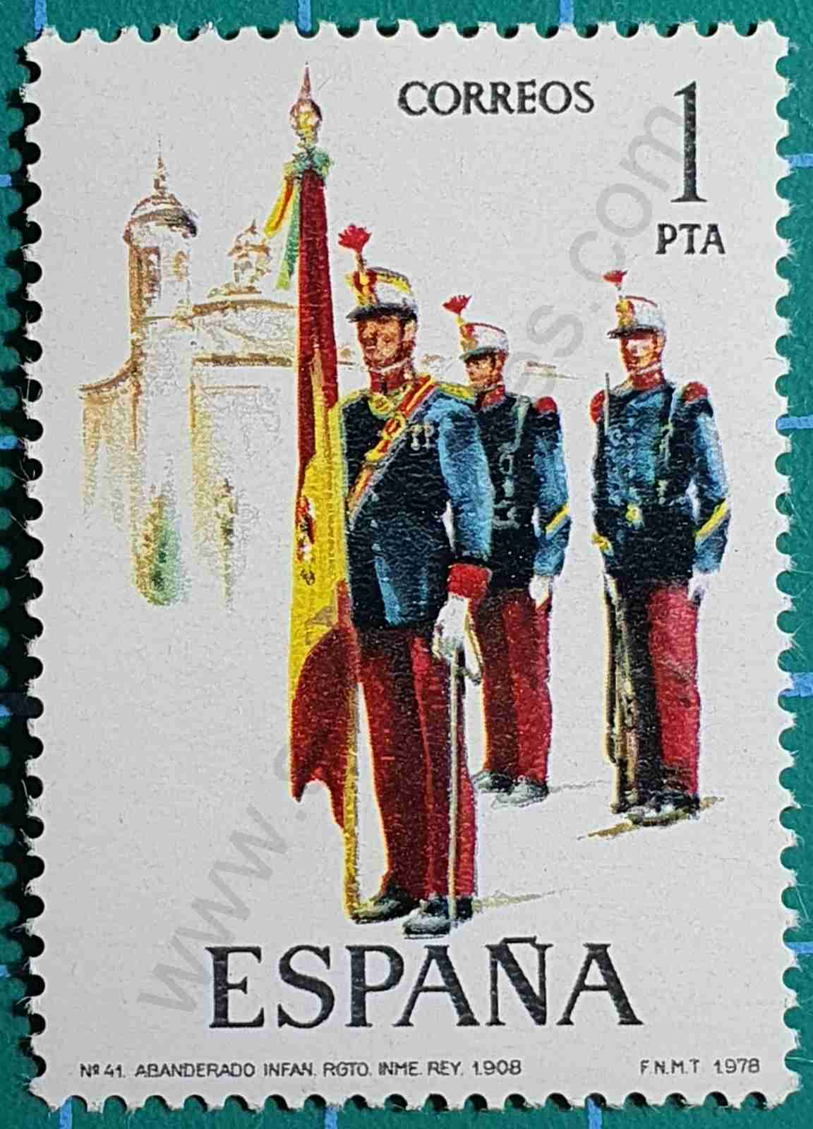 Uniforme abanderado infantería 1908 - España 1978